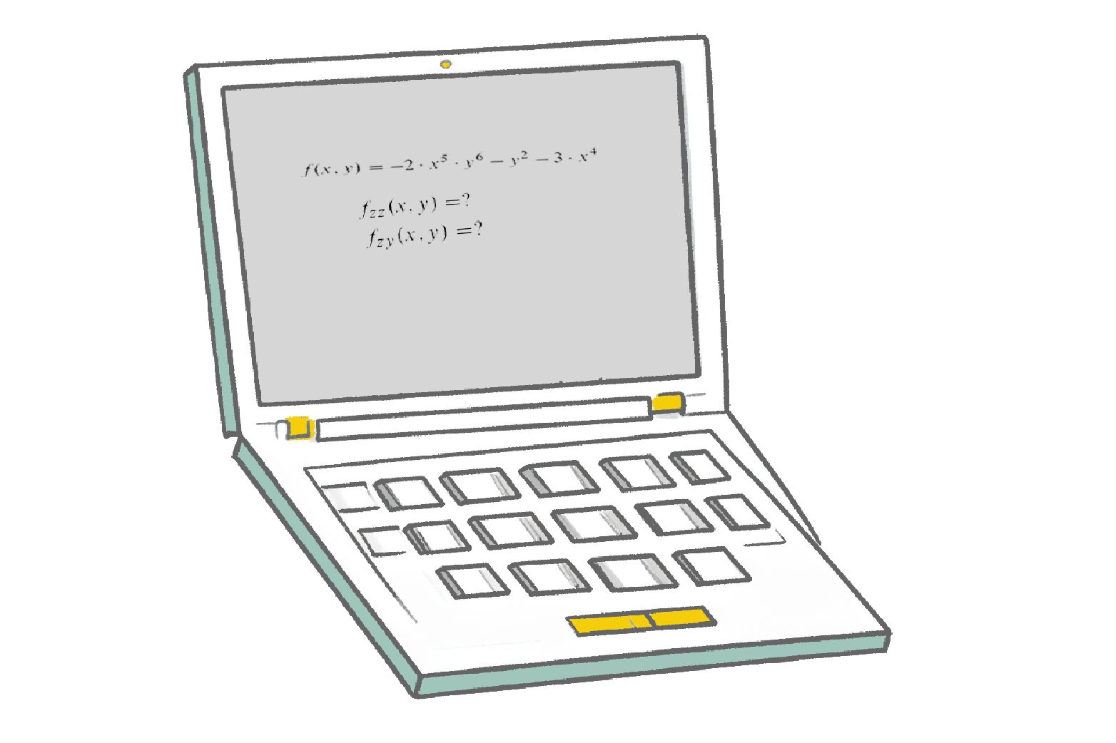 Laptop with invoices